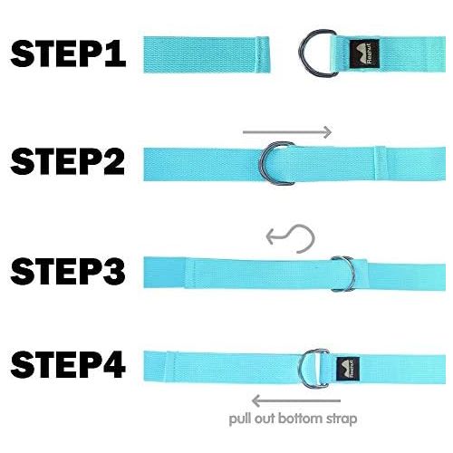  [아마존베스트]Reehut Yoga Strap (1.8 m, 2.4 m, 3 m) Cotton with Sturdy Closure Made of 2 Adjustable D-Rings Long Yoga Strap Band Accessory for Stretching Belt in Various Colours