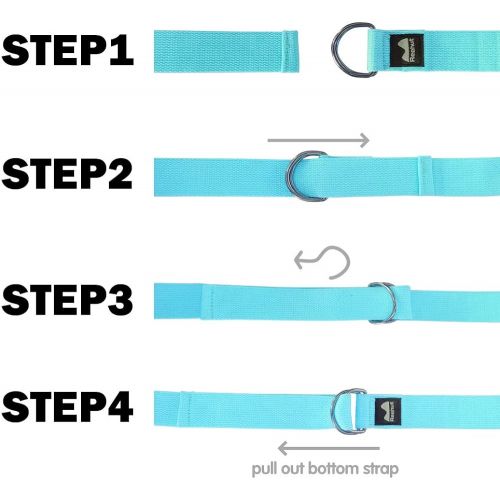  [아마존베스트]Reehut Yoga Strap (1.8 m, 2.4 m, 3 m) Cotton with Sturdy Closure Made of 2 Adjustable D-Rings Long Yoga Strap Band Accessory for Stretching Belt in Various Colours