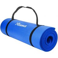[아마존베스트]REEHUT 12 mm NBR Yoga/Gymnastics Mat + Carry Strap, Extra Thick Non-Slip Phthalate-Free Unisex Fitness Mat for Yoga, Pilates, Fitness, Gymnastics, 181 x 61 cm