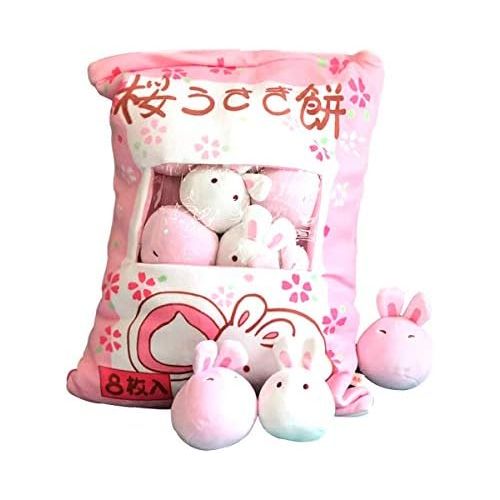  [아마존베스트]REFAHB Cute Plush Pillow Throw Pillow Removable Stuffed Animal Toys Creative Gifts for Girls (Bunny)