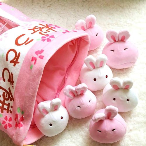  [아마존베스트]REFAHB Cute Plush Pillow Throw Pillow Removable Stuffed Animal Toys Creative Gifts for Girls (Bunny)