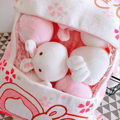  [아마존베스트]REFAHB Cute Plush Pillow Throw Pillow Removable Stuffed Animal Toys Creative Gifts for Girls (Bunny)