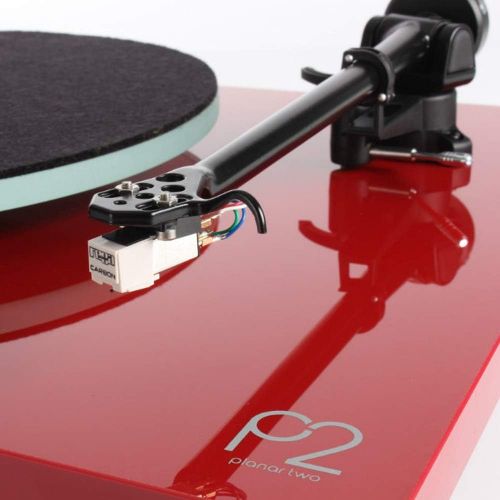  Rega Planar 2 Turntable with RB220 Tonearm and Carbon Cartridge in Red