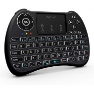 [아마존베스트](Backlit Version)REIIE H9+ Backlit Wireless Mini Handheld Remote Keyboard with Touchpad Work for PC,Raspberry Pi 2, Android TV Box ,KODI,Windows 7 8 10