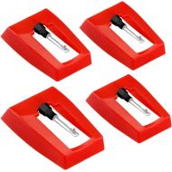 REKOBON Record Player Needle, Stylus Replacement for Turntable For Crosley Ion Jensen Victrola Sylvania Turntable Phonograph LP Vinyl Player (4 Pack)