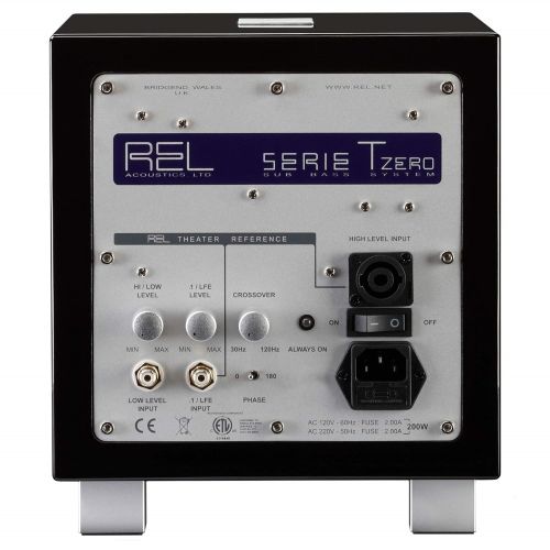  REL Acoustics T/Zero Subwoofer, 6.5 inch Down-Firing Driver, High Gloss Black