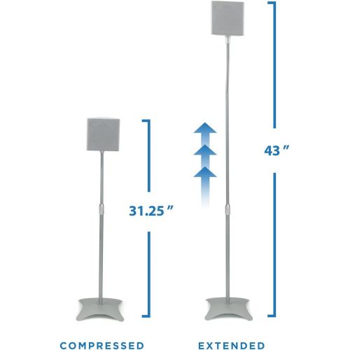  Mount-It! MI-1214 Speaker Stands for Home Theater 5.1 Channel Surround Sound System Satellite Speaker Stands Mounts, Rear and Front, 2 Pairs, 10 lb Capacity