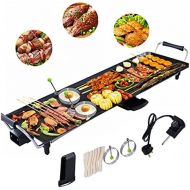 RELAX4LIFE Electric Grill Plate, 1800 W, Electric Grill with Non Stick Coating, 90 x 23 cm, Table Grill, 5 Level Adjustable Temperature, Includes 6 Small Wooden Scrapers & 2 Non St