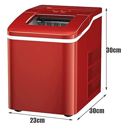  [아마존베스트]RELAX4LIFE Ice Cube Maker Portable 1.6 L Ice Maker 9 Ice Cubes in 8 Minutes Ice Cube Maker 12 kg per Day Silent Ice Maker with Self-Cleaning Function Including Scoop for Home Bar (