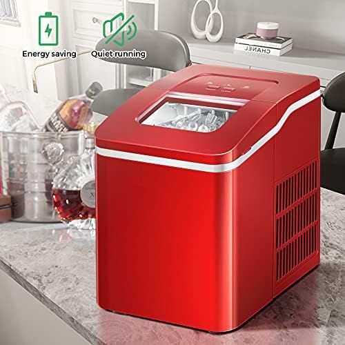  [아마존베스트]RELAX4LIFE Ice Cube Maker Portable 1.6 L Ice Maker 9 Ice Cubes in 8 Minutes Ice Cube Maker 12 kg per Day Silent Ice Maker with Self-Cleaning Function Including Scoop for Home Bar (