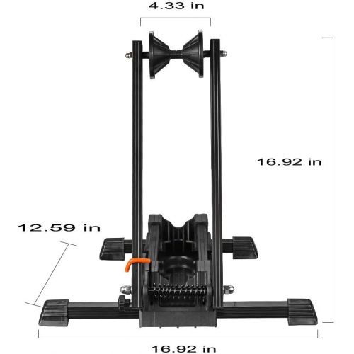  [아마존베스트]Reliancer Sports Foldable Alloy Bicycle Storage Stand Bike Floor Parking Rack Wheel Holder Fit 20-29 Bikes Indoor Home Garage Using Silver