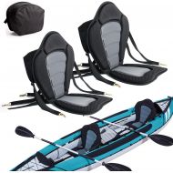 RELIANCER 2 Pack of Kayak Seat Deluxe Padded Canoe Backrest Seat Sit On Top Cushioned Back Support SUP Paddle Board Seats with Detachable Storage Bag 4 Adjustable Straps for Kayaking Canoein