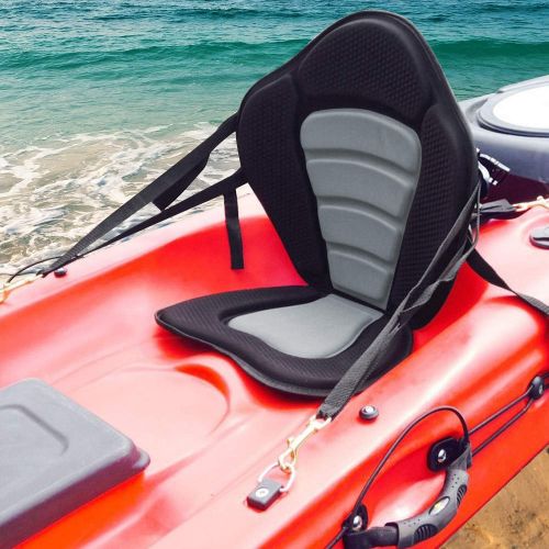  RELIANCER 2 Pack of Kayak Seat Deluxe Padded Canoe Backrest Seat Sit On Top Cushioned Back Support SUP Paddle Board Seats with Detachable Storage Bag 4 Adjustable Straps for Kayaking Canoein