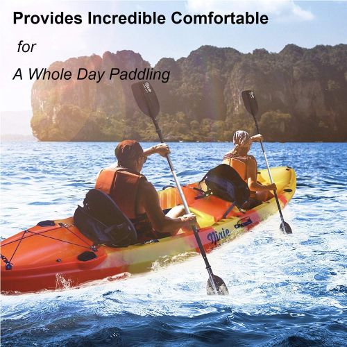  RELIANCER 2 Pack of Kayak Seat Deluxe Padded Canoe Backrest Seat Sit On Top Cushioned Back Support SUP Paddle Board Seats with Detachable Storage Bag 4 Adjustable Straps for Kayaking Canoein