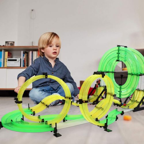  [아마존베스트]REMOKING Rail Race RC Track Car Toys 860cm Build Your Own 3D Super Track Ultimate Slot Car Playset 2 Cars 2 Remote Controller Party Game Kids Friends