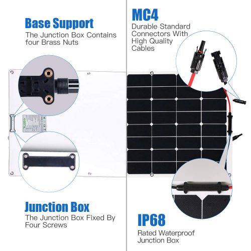  RENOGY Solar Panel 120W 18V 12V ETFE Bendable Flexible Ultra Thin Solar Charger with MC4 Connector Charging for RV Van Truck Car SUV Boat Cabin Tent