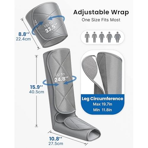  RENPHO Leg Massager FSA HSA Eligible, Air Compression Leg Massager for Circulation Pain Relief, 6 Modes 4 Intensities,Reduce Swelling, Muscles Relaxation Gifts for Men Women