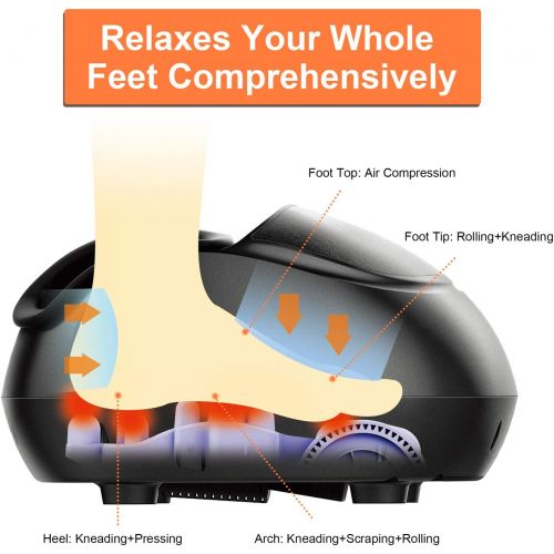  [아마존 핫딜] [아마존핫딜]RENPHO Shiatsu Foot Massager Machine with Heat, Deep Kneading Therapy, Air Compression, Relieve Foot Pain from Plantar Fasciitis, Improve Blood Circulation, Fits feet up to Men Siz