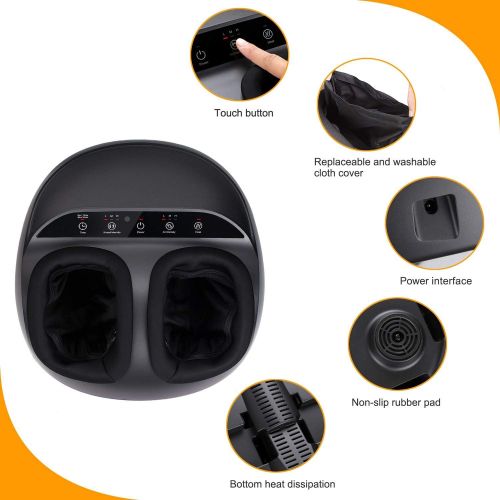  [아마존 핫딜] [아마존핫딜]RENPHO Shiatsu Foot Massager Machine with Heat, Deep Kneading Therapy, Air Compression, Relieve Foot Pain from Plantar Fasciitis, Improve Blood Circulation, Fits feet up to Men Siz