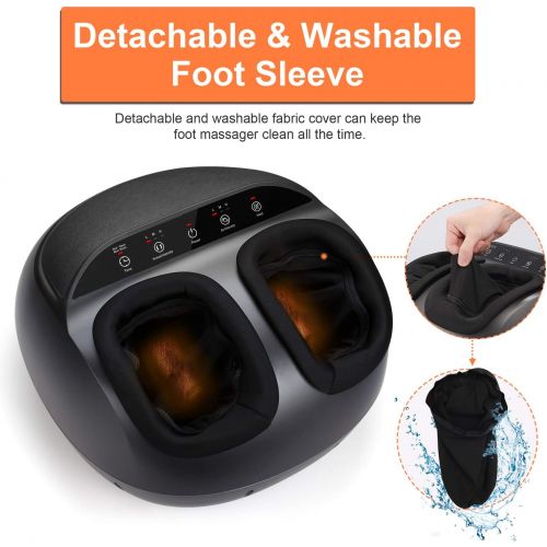  [아마존 핫딜] [아마존핫딜]RENPHO Shiatsu Foot Massager Machine with Heat, Deep Kneading Therapy, Air Compression, Relieve Foot Pain from Plantar Fasciitis, Improve Blood Circulation, Fits feet up to Men Siz