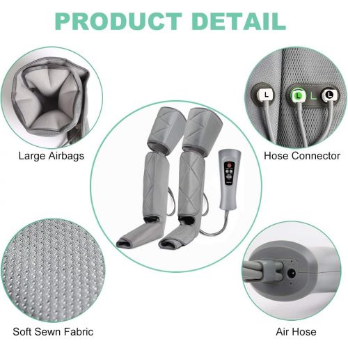  [아마존 핫딜] [아마존핫딜]RENPHO Leg Massager, Air Compression for Circulation Calf Feet Thigh Massage, Sequential Boots Device with Handheld Controller 6 Modes 4 Intensities, Helps Swelling and Edema Pains