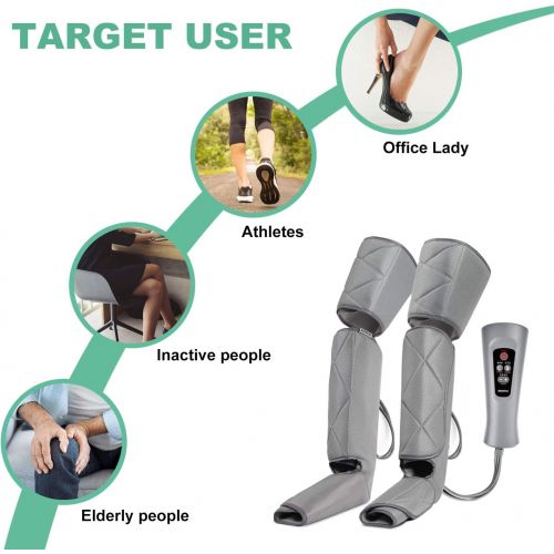  [아마존 핫딜] [아마존핫딜]RENPHO Leg Massager, Air Compression for Circulation Calf Feet Thigh Massage, Sequential Boots Device with Handheld Controller 6 Modes 4 Intensities, Helps Swelling and Edema Pains