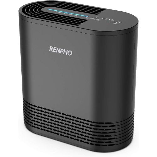  RENPHO Air Purifier for Home Bedroom Pets Hair, True HEPA Air Filter cleaner, Eliminate Dander Smoke Pollen Dust Airborne with 3-Stage Filtration System, Desktop, Table Top, Small