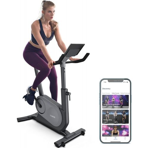  RENPHO AI Smart Exercise Bike Indoor Cycling Bike with Auto Resistance, FTP Power Training Stationary Bike for Home Gym, Bluetooth Connected Fitness Upright Bike Compatible with Zw