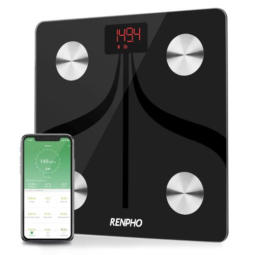  RENPHO Bluetooth Body Fat Scale USB Rechargeable Smart Digital Bathroom Weight Scale with iOS & Android Smartphone App Wireless BMI Scale Body Fat Monitors, 396 lbs