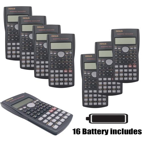  RENUS 8 Packs, 2-Line Engineering Scientific Calculator Function Calculator for Student and Teacher 16 AAA Batteries Included