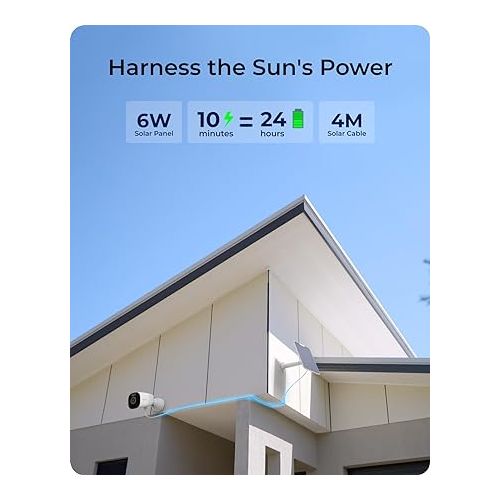  REOLINK Argus Eco Ultra, Solar Camera Outdoor Wireless, 4K Security Camera, 5G/2.4GHz Dual WiFi, Forever Power with Solar Panel, Spotlight, AI Detection, Local Storage, No Monthly Fee, No Hub Needed