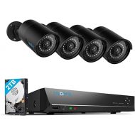 REOLINK 8CH 5MP PoE Security Camera System, 4pcs 5MP Wired PoE IP Cameras Outdoor with Person Vehicle Detection, 4K 8CH NVR with 2TB HDD for 24-7 Recording, RLK8-410B4-5MP Black