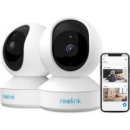 REOLINK Home Security Camera System, 3MP HD Plug-in Indoor WiFi Pan Tilt Pet Camera, Baby Monitor, Night Vision, 2 Way Audio, Smart Human/Pet Detection, Local microSD Card Storage, E1(2 Pack)