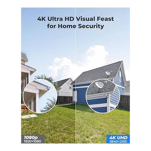  REOLINK 4K Security Camera Outdoor System, IP PoE Dome Surveillance Camera with Human/Vehicle Detection, 100Ft 8MP IR Night Vision, Work with Smart Home, Timelapse, Up to 256GB SD Card, RLC-820A