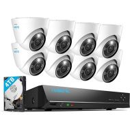 REOLINK 12MP PoE Security Camera System, 8pcs H.265 12MP Security Cameras Wired, Person Vehicle Pet Detection, Two-Way Talk, Spotlights Color Night Vision, 16CH NVR with 4TB HDD, RLK16-1200D8-A