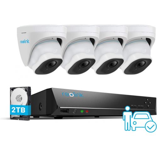  [아마존베스트]REOLINK 4K Poe Security Camera System, Wired 8MP Outdoor PoE IP Cameras 4pcs, H.265 8CH NVR with 2TB HDD for 24x7 Recording, Night Vision, Home and Business Surveillance kit, RLK8-