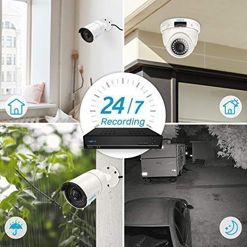  REOLINK Reolink 8CH 5MP PoE Home Security Camera System, 2 x Bullet & 2 x Dome Wired 5MP Outdoor PoE IP Camera, 5MP 8 Channel NVR Security System w 2TB HDD for 724 Recording Super HD RLK