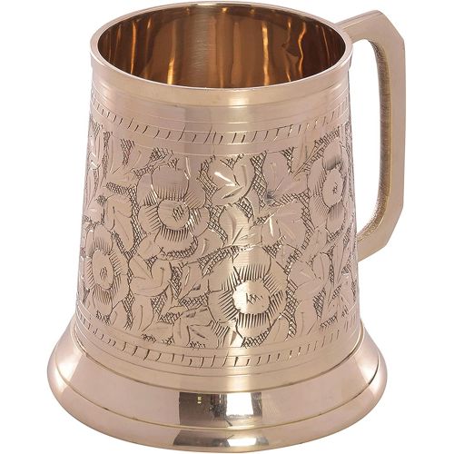  [아마존베스트]REPLICARTZ Brass German Style Beer Stein - Handcrafted Brass Antique Large Beer Stein Mug, Best Tankard Mug Gift For Beer Or Moscow Mule Lover - Capacity 500ml 16Oz