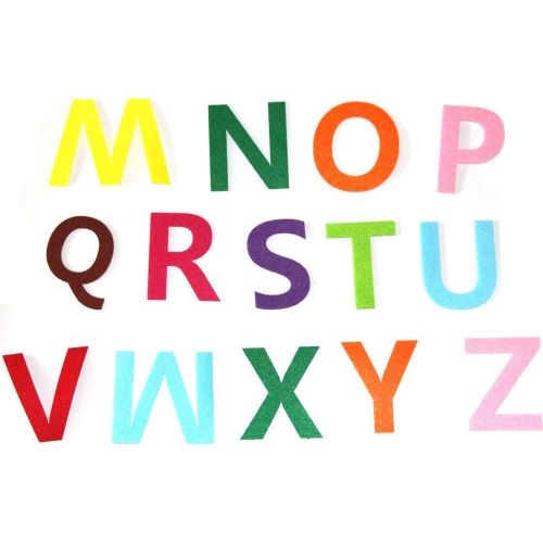  [아마존베스트]RERIVER 3.2-Inch Felt Alphabet Letters(4 Sets) 104Pcs A to Z Assorted Colors Fabric ABCs for DIY Craft KidsToys Christmas Birthday Party Decoration