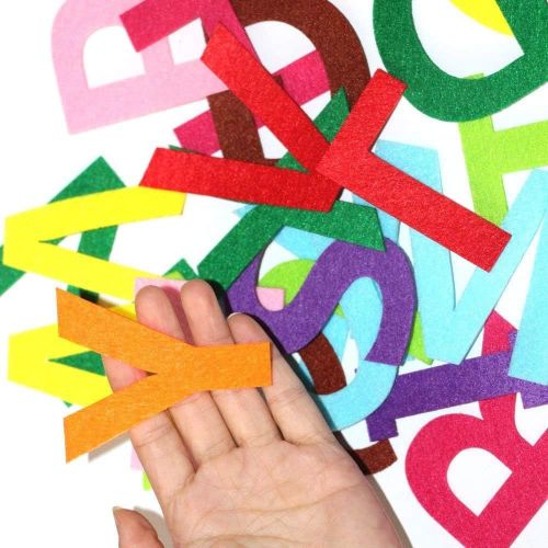  [아마존베스트]RERIVER 3.2-Inch Felt Alphabet Letters(4 Sets) 104Pcs A to Z Assorted Colors Fabric ABCs for DIY Craft KidsToys Christmas Birthday Party Decoration