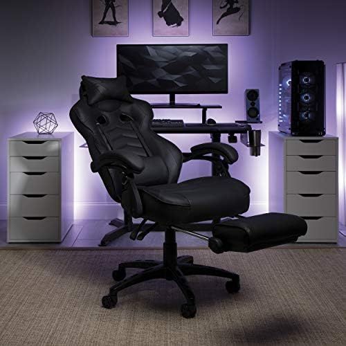  RESPAWN 110 Racing Style Gaming Chair, Reclining Ergonomic Chair with Footrest, in Black (RSP-110-BLK)