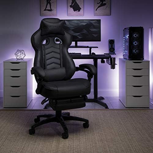  RESPAWN 110 Racing Style Gaming Chair, Reclining Ergonomic Chair with Footrest, in Black (RSP-110-BLK)