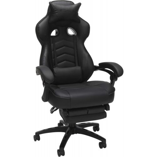  RESPAWN 110 Racing Style Gaming Chair, Reclining Ergonomic Chair with Footrest, in Black (RSP-110-BLK)