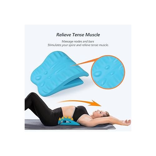  RESTCLOUD Back Stretcher for Back Pain Relief, Back Stretching Cushion, Chronic Lumbar Support Pillow Helps with Spinal Stenosis, Herniated Disc and Sciatica Nerve Pain Relief Lumbar Stretcher