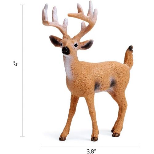  RESTCLOUD Deer Figurines Cake Toppers, Deer Toys Figure, Small Woodland Animals Set of 6