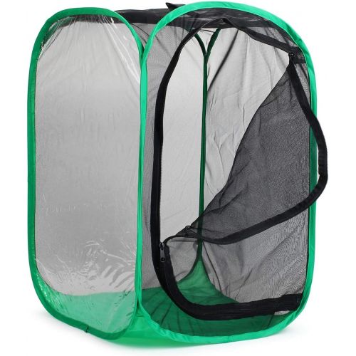  [아마존베스트]RESTCLOUD 36 Large Monarch Butterfly Habitat, Giant Collapsible Insect Mesh Cage Terrarium Pop-up 24 x 24 x 36 Inches