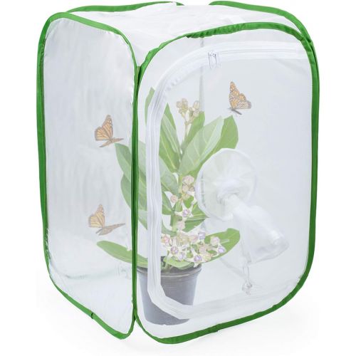  [아마존베스트]RESTCLOUD Insect and Butterfly Habitat Cage Terrarium Pop-up 12 X 12 X 12 Inches with Sleeve