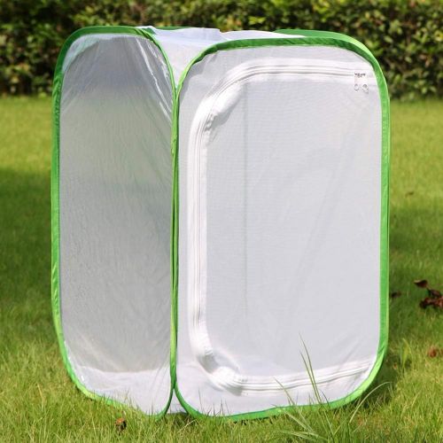  [아마존베스트]RESTCLOUD Professional Butterfly Habitat Insect Cage Caterpillar Enclosure Pop-up Polyester Bottom for Easier Clean (Green, 15.7 x 15.7 x 23.6 inches)