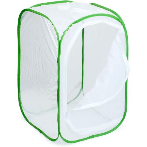  [아마존베스트]RESTCLOUD Professional Butterfly Habitat Insect Cage Caterpillar Enclosure Pop-up Polyester Bottom for Easier Clean (Green, 15.7 x 15.7 x 23.6 inches)