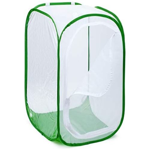  [아마존베스트]RESTCLOUD 48 Large Monarch Butterfly Habitat, Giant Collapsible Insect Mesh Cage Terrarium Pop-up 28 x 28 x 48 Inches